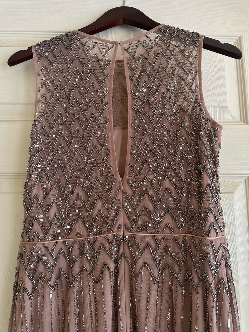 Christina Wu Mauve Beaded Evening Gown - Picture 4 of 10